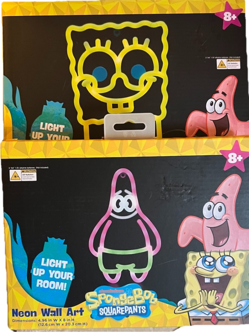 SpongeBob SquarePants Neon Wall Art Set - Yellow & Pink